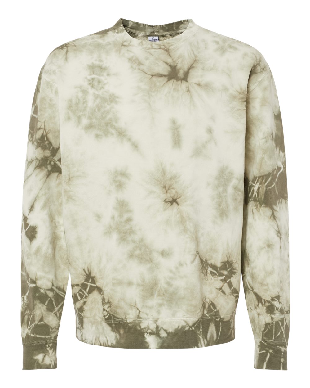 Independent Trading Co. Unisex Midweight Tie-Dyed Crewneck Sweatshirt. PRM3500TD - Tie Dye Olive