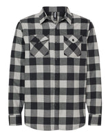 Independent Trading Co. Unisex Flannel Shirt. EXP50F - Grey Heather/ Black