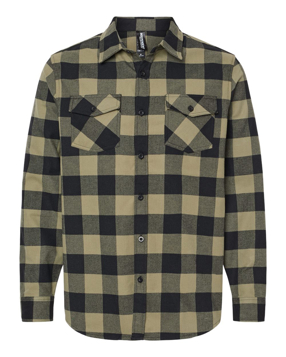 Independent Trading Co. Unisex Flannel Shirt. EXP50F - Olive/ Black