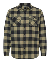 Independent Trading Co. Unisex Flannel Shirt. EXP50F - Olive/ Black