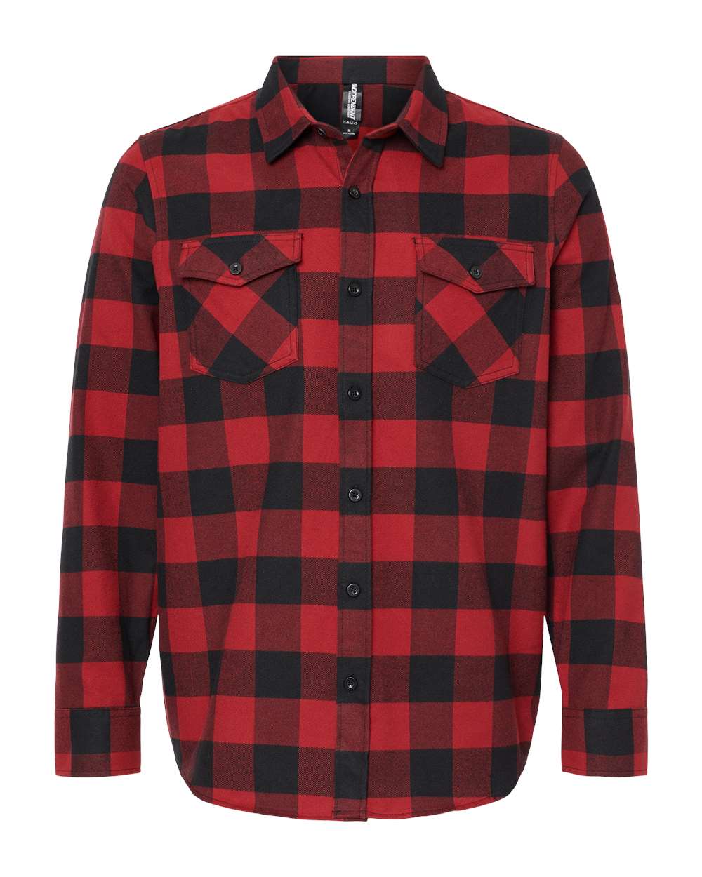 Independent Trading Co. Unisex Flannel Shirt. EXP50F - Red/ Black