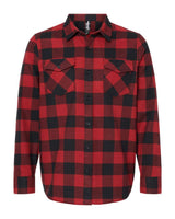 Independent Trading Co. Unisex Flannel Shirt. EXP50F - Red/ Black