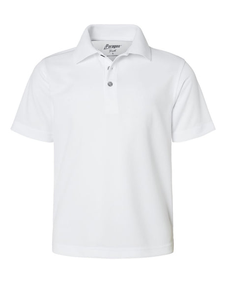 Paragon Youth Saratoga Performance Mini Mesh Polo. 108Y - White