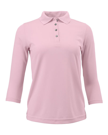 Paragon Women's Lady Palm Three-Quarter Sleeve Polo. 120 - Charity Pink