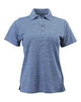 Paragon Women's Dakota Striated Heather Polo. 131 - Peri Blue Heather