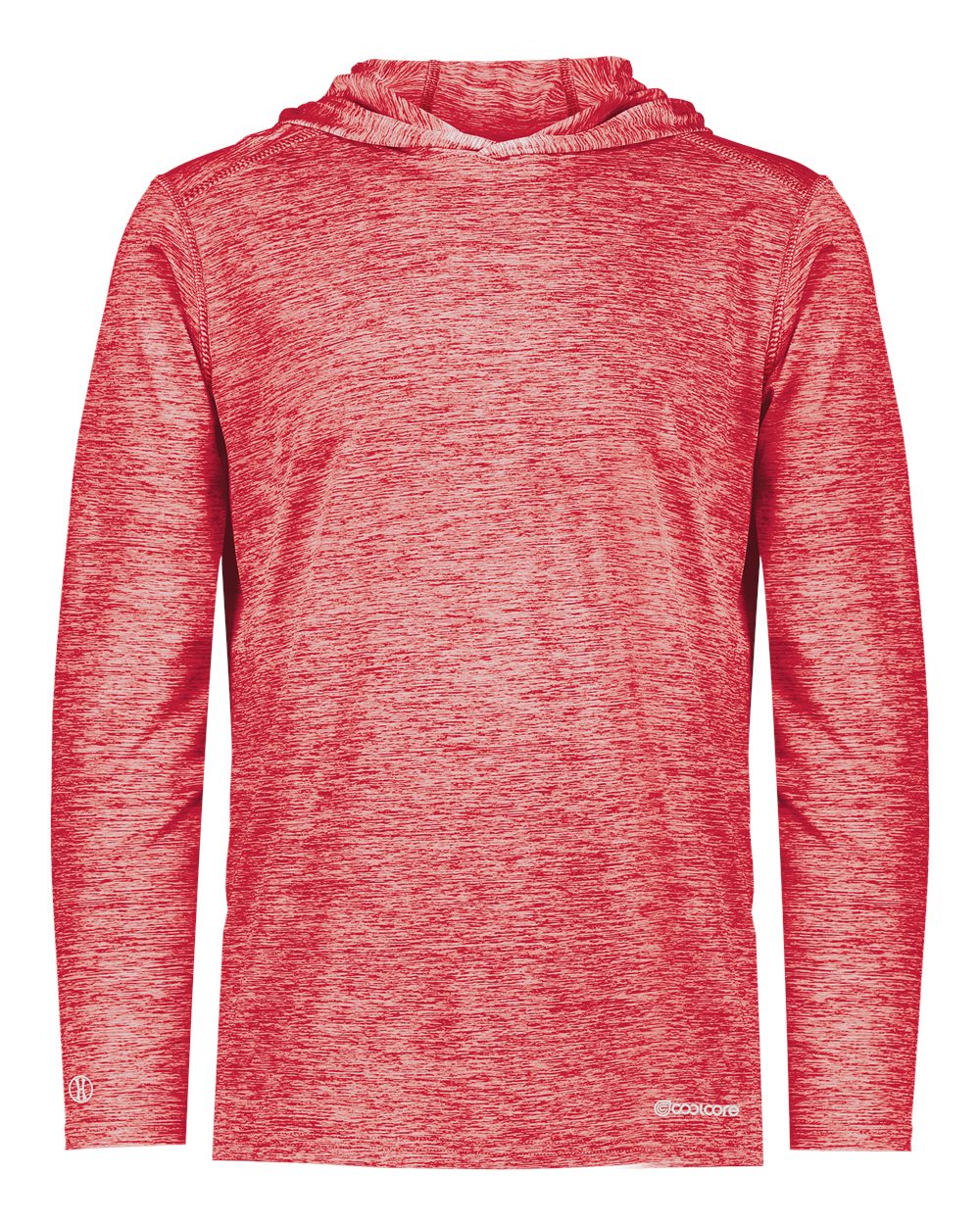 Holloway Men's Electrify CoolCore® Hooded Sweatshirt. 222589 - Scarlet Heather