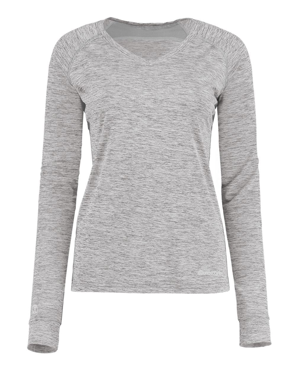 Holloway Women's Electrify CoolCore® Long Sleeve V-Neck T-Shirt. 222770 - Athletic Grey Heather