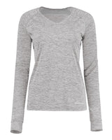 Holloway Women's Electrify CoolCore® Long Sleeve V-Neck T-Shirt. 222770 - Athletic Grey Heather