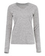Holloway Women's Electrify CoolCore® Long Sleeve V-Neck T-Shirt. 222770 - Athletic Grey Heather