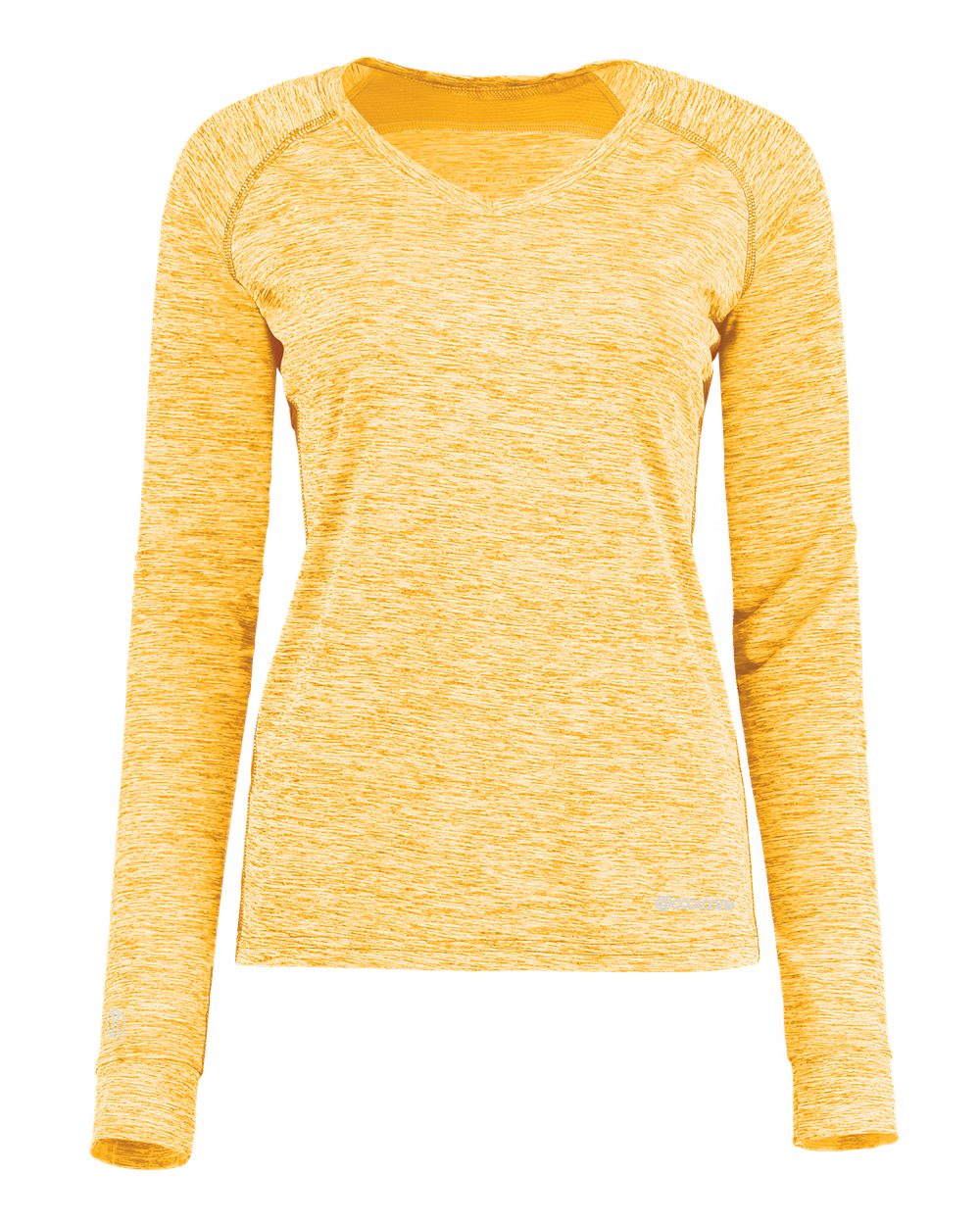 Holloway Women's Electrify CoolCore® Long Sleeve V-Neck T-Shirt. 222770 - Gold Heather