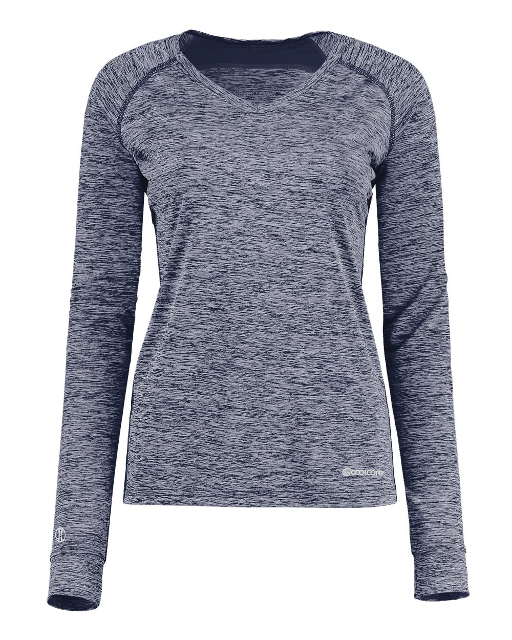 Holloway Women's Electrify CoolCore® Long Sleeve V-Neck T-Shirt. 222770 - Navy Heather