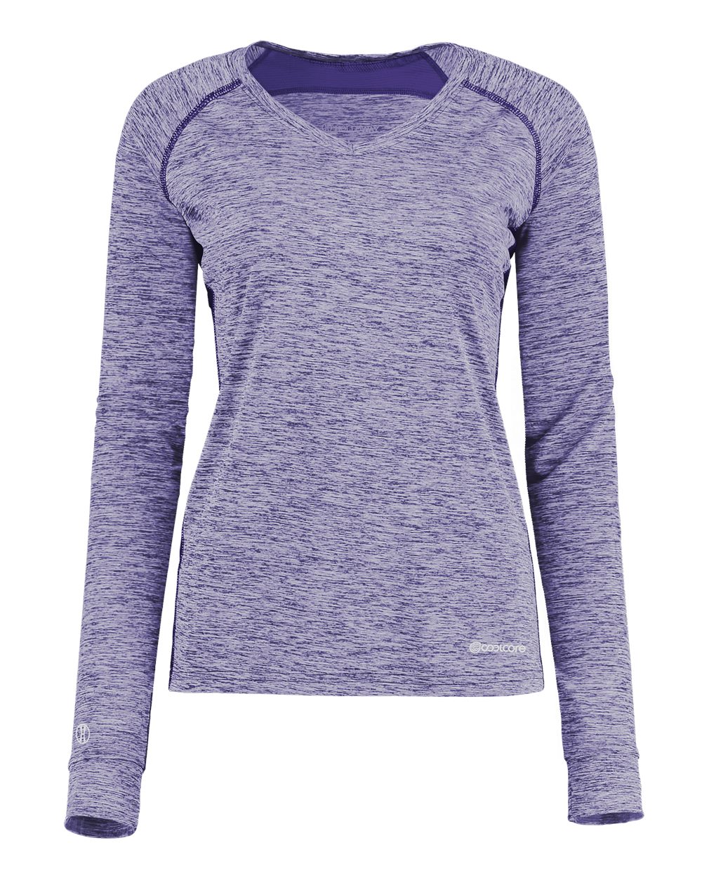 Holloway Women's Electrify CoolCore® Long Sleeve V-Neck T-Shirt. 222770 - Purple Heather