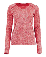 Holloway Women's Electrify CoolCore® Long Sleeve V-Neck T-Shirt. 222770 - Scarlet Heather