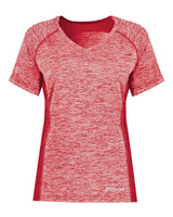 Holloway Women's Electrify CoolCore® V-Neck T-Shirt. 222771 - Scarlet Heather