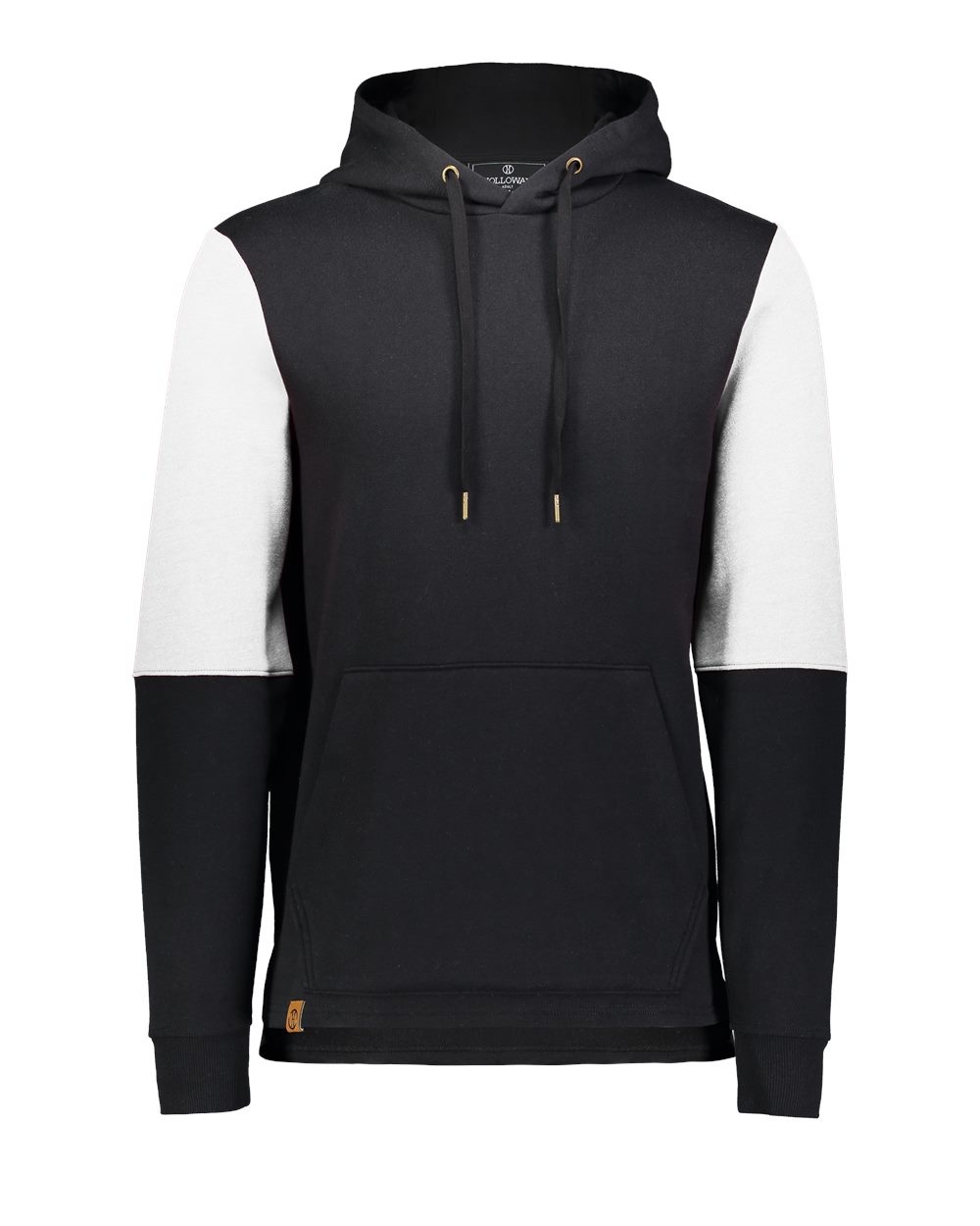Holloway Men's All-American Team Fleece Colorblocked Hooded Sweatshirt. 222581 - Black/ White