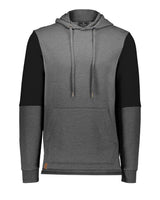 Holloway Men's All-American Team Fleece Colorblocked Hooded Sweatshirt. 222581 - Carbon Heather/ Black