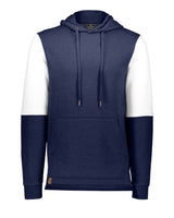 Holloway Men's All-American Team Fleece Colorblocked Hooded Sweatshirt. 222581 - Navy Heather/ White