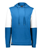 Holloway Men's All-American Team Fleece Colorblocked Hooded Sweatshirt. 222581 - Royal Heather/ White