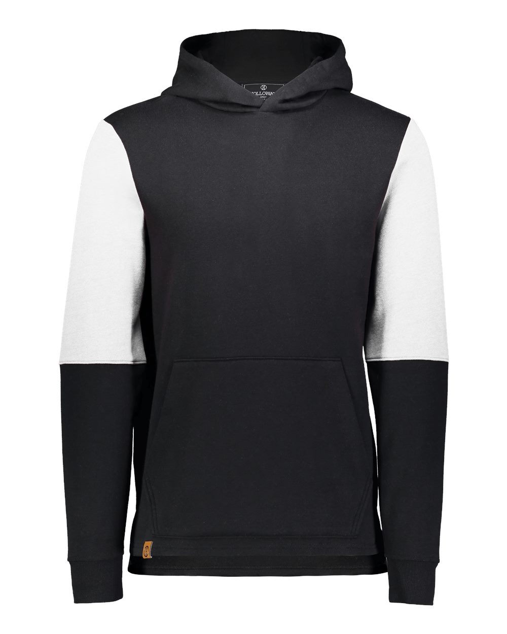 Holloway Youth All-American Team Fleece Colorblocked Hooded Sweatshirt. 222681 - Black/ White