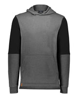 Holloway Youth All-American Team Fleece Colorblocked Hooded Sweatshirt. 222681 - Carbon Heather/ Black