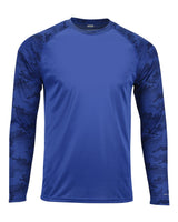 Paragon Unisex Cayman Performance Camo Colorblocked Long Sleeve T-Shirt. 216 - Royal
