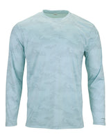 Paragon Unisex Pompano Performance Camo Long Sleeve T-Shirt. 217 - Aqua Blue