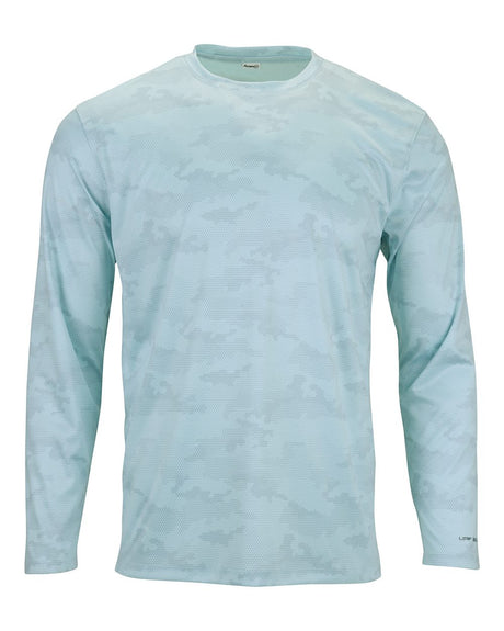 Paragon Unisex Pompano Performance Camo Long Sleeve T-Shirt. 217 - Aqua Blue