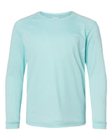 Paragon Youth Long Islander Performance Long Sleeve T-Shirt. 218Y - Aqua Blue