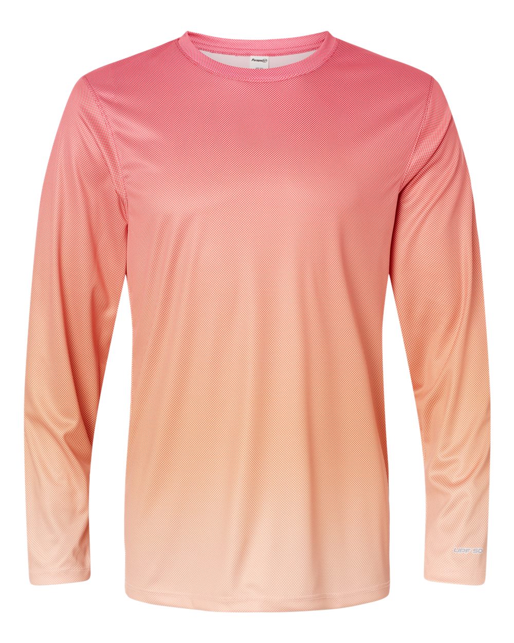 Paragon Unisex Barbados Performance Pin Dot Long Sleeve T-Shirt. 225 - Red/ Light Orange