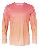 Paragon Unisex Barbados Performance Pin Dot Long Sleeve T-Shirt. 225 - Red/ Light Orange