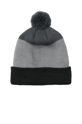 Port Authority® Cozy Striped Pom Beanie C979 - hero