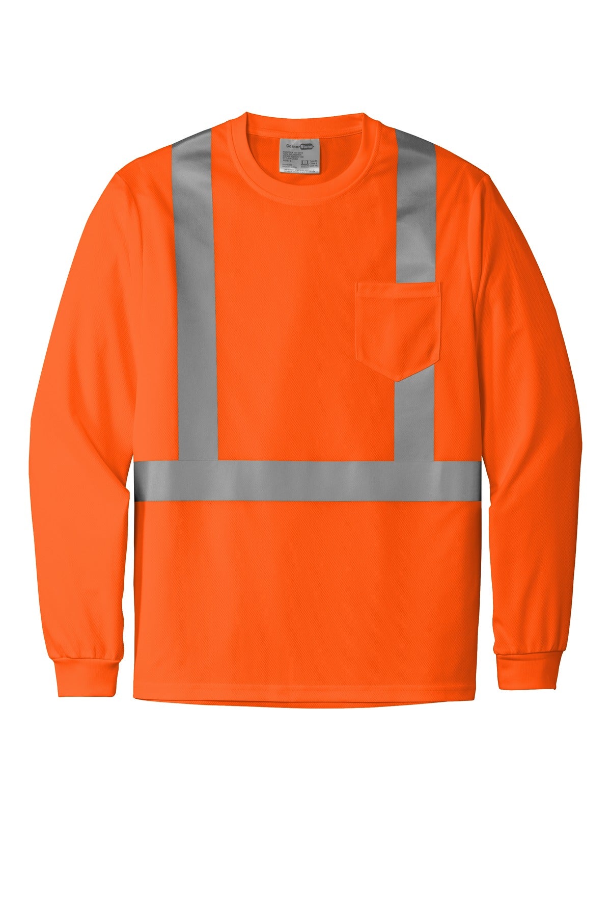 CornerStone ® ANSI 107 Class 2 Mesh Long Sleeve Tee. CS201 - hero