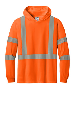 CornerStone® ANSI 107 Class 3 Long Sleeve Segmented Tape Hooded Tee CS208 - hero