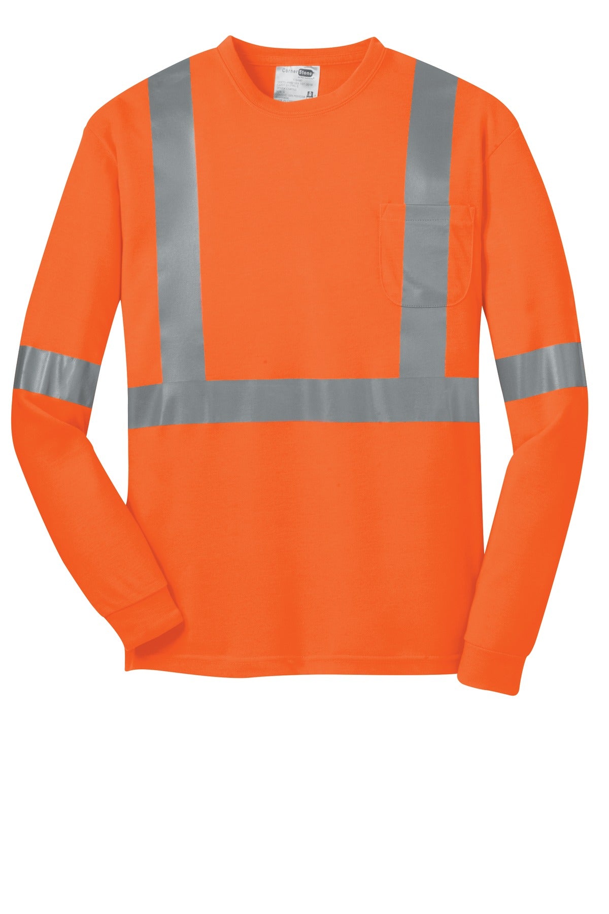 CornerStone® ANSI 107 Class 2 Long Sleeve Safety T-Shirt. CS401LS - hero