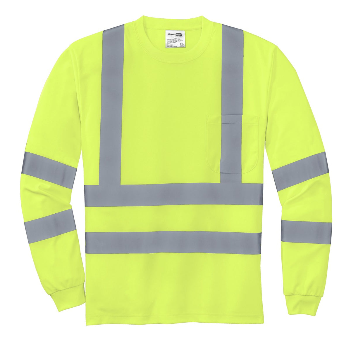 CornerStone® - ANSI 107 Class 3 Long Sleeve Snag-Resistant Reflective T-Shirt. CS409