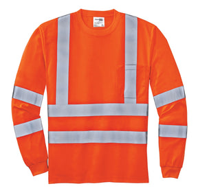 CornerStone® - ANSI 107 Class 3 Long Sleeve Snag-Resistant Reflective T-Shirt. CS409 - hero