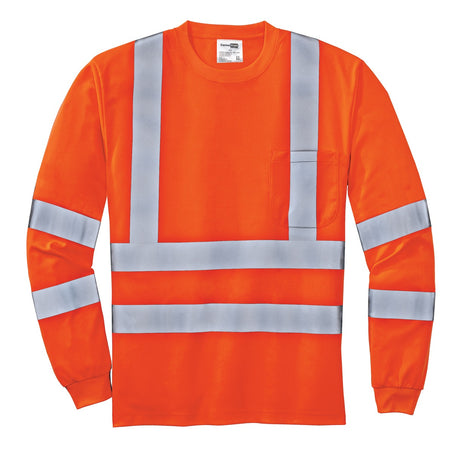 CornerStone® - ANSI 107 Class 3 Long Sleeve Snag-Resistant Reflective T-Shirt. CS409 - hero