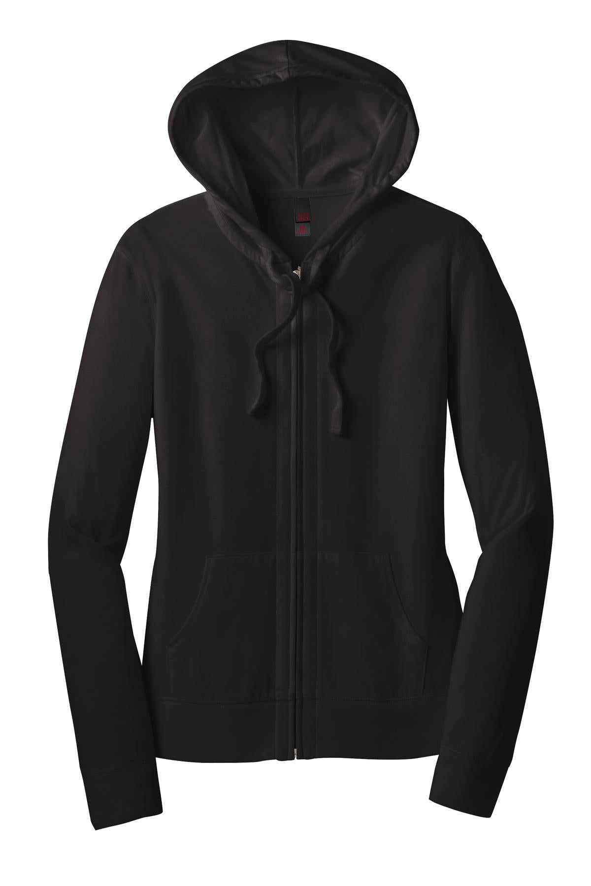 District® Women's Fitted Jersey Full-Zip Hoodie. DT2100 - hero