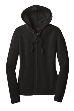 District® Women's Fitted Jersey Full-Zip Hoodie. DT2100 - hero