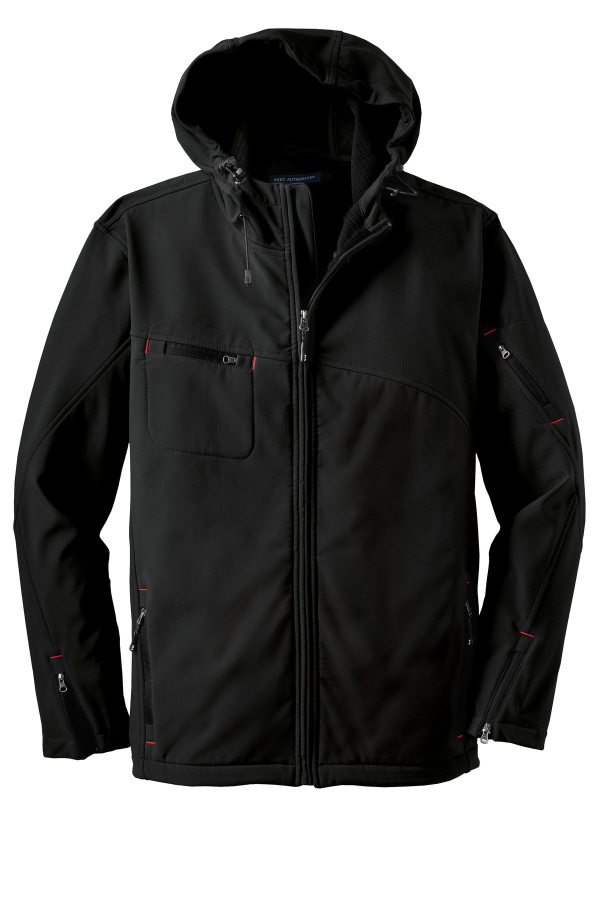 Port Authority® Textured Hooded Soft Shell Jacket. J706 - hero
