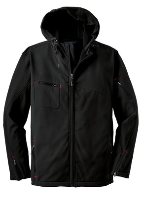 Port Authority® Textured Hooded Soft Shell Jacket. J706 - hero