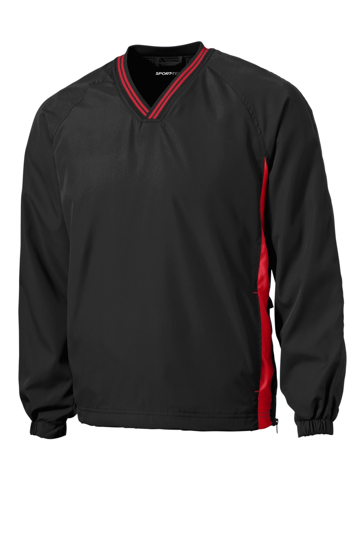 Sport-Tek® Tipped V-Neck Raglan Wind Shirt. JST62 - hero