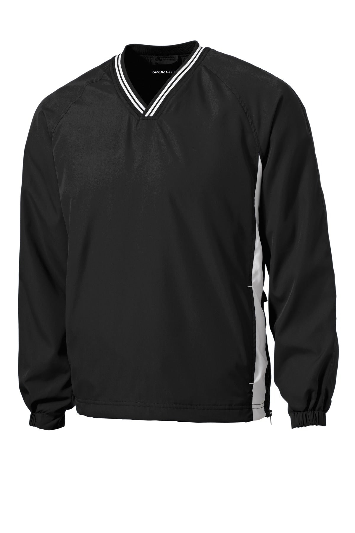 Sport-Tek® Tipped V-Neck Raglan Wind Shirt. JST62