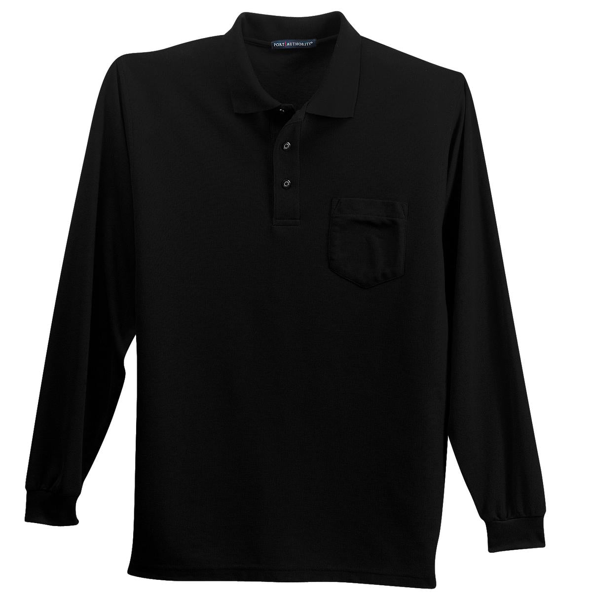 Port Authority® Long Sleeve Silk Touch Polo with Pocket. K500LSP - hero