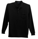 Port Authority® Long Sleeve Silk Touch Polo with Pocket. K500LSP - hero