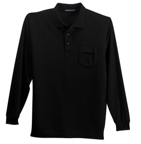 Port Authority® Long Sleeve Silk Touch Polo with Pocket. K500LSP - hero
