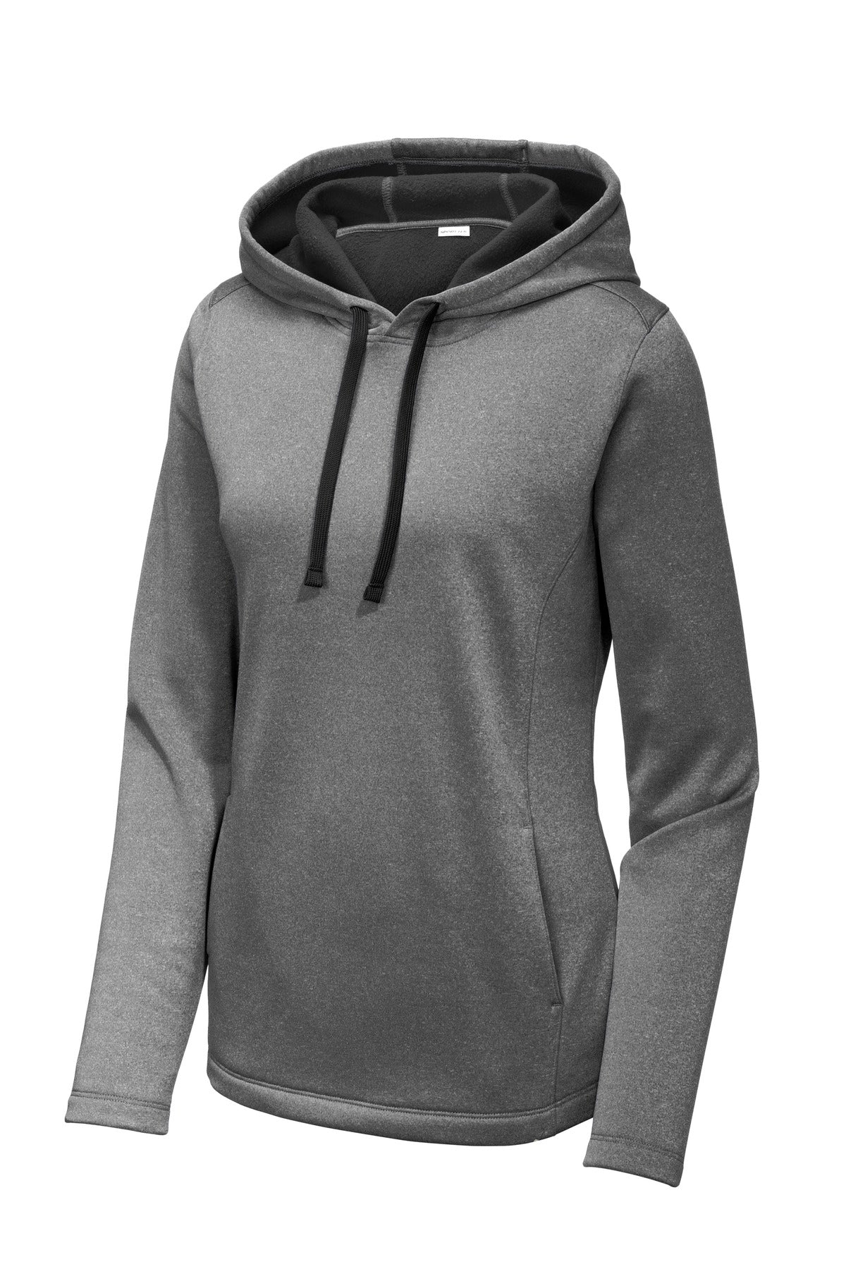 Sport-Tek ® Women's PosiCharge ® Sport-Wick ® Heather Fleece Hooded Pullover. LST264 - hero