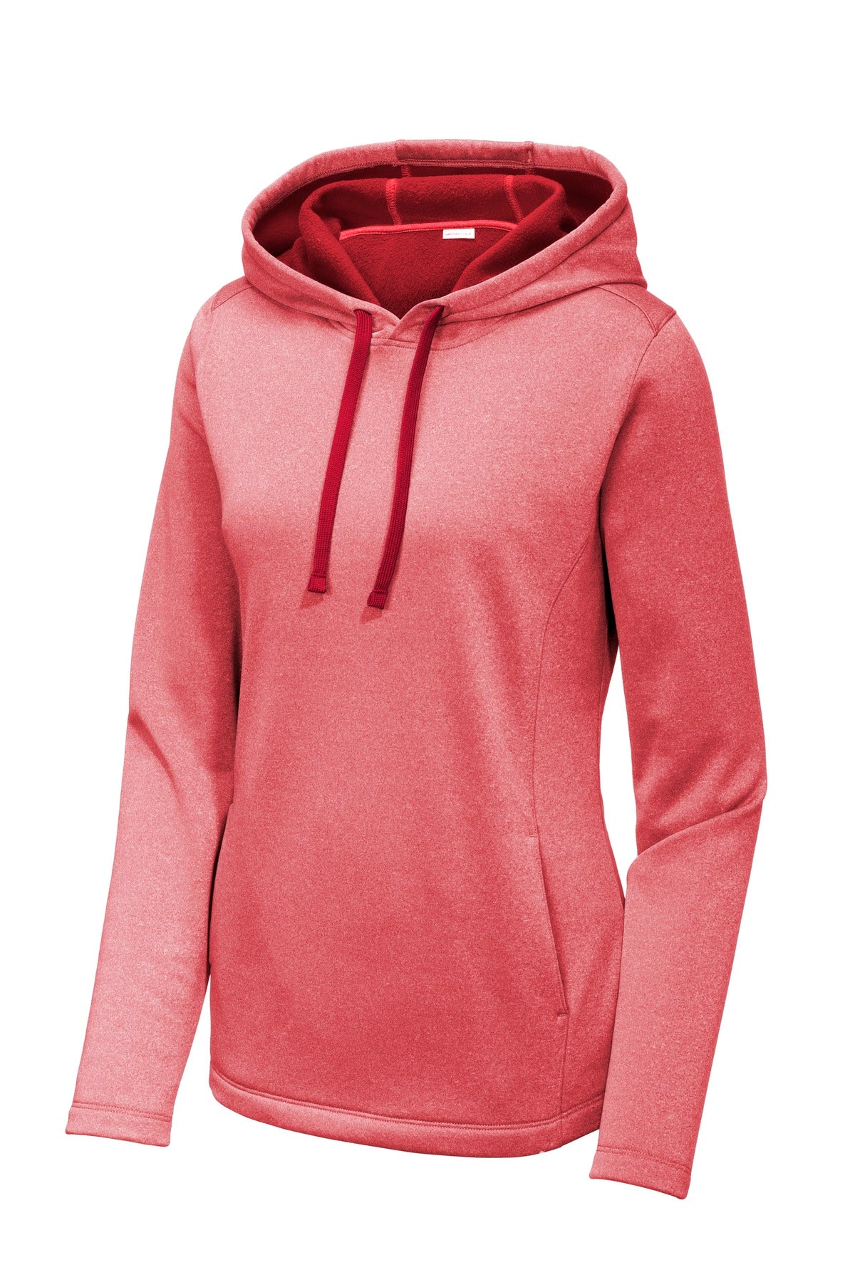 Sport-Tek ® Women's PosiCharge ® Sport-Wick ® Heather Fleece Hooded Pullover. LST264