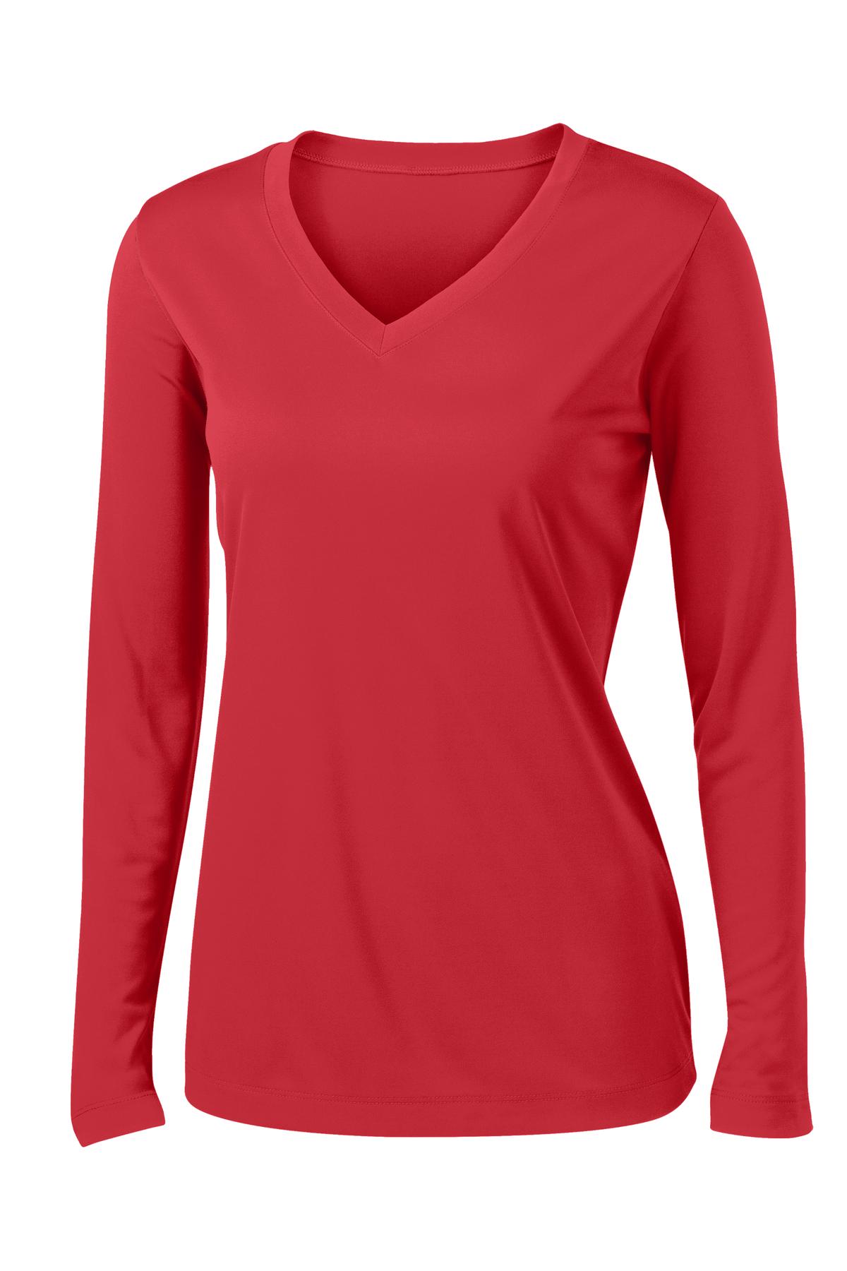 Sport-Tek® Women's Long Sleeve PosiCharge® Competitor V-Neck Tee. LST353LS