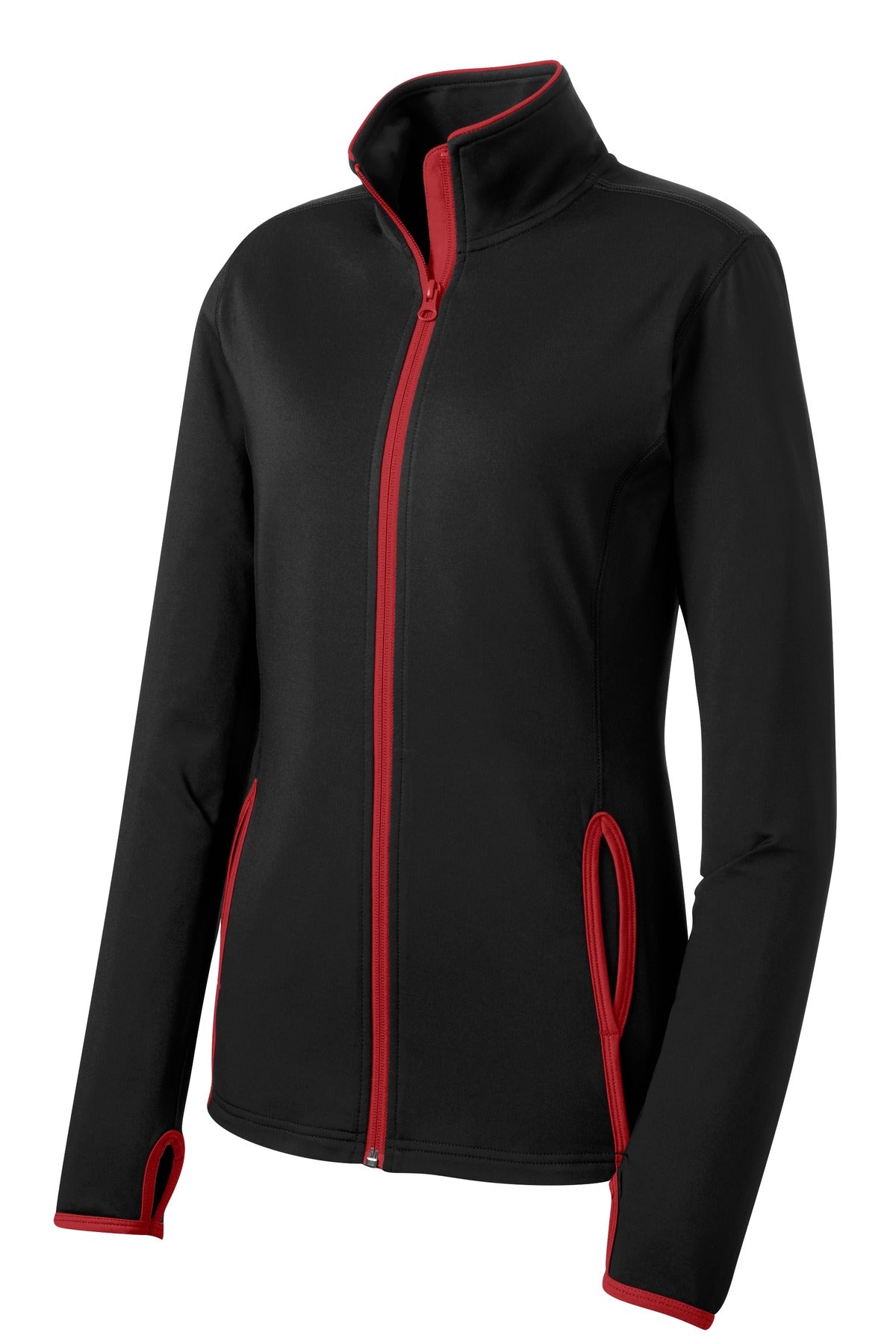 Sport-Tek® Women's Sport-Wick® Stretch Contrast Full-Zip Jacket. LST853